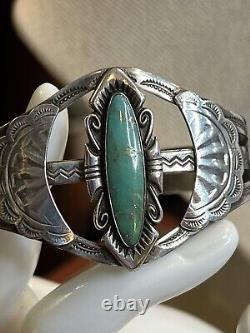 Bell Trading Post Early Large Turquoise Bracelet A21