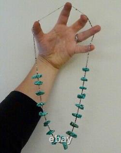 Big Early Santo Domingo Heishi Turquoise Native American Necklace Pawn Vintage