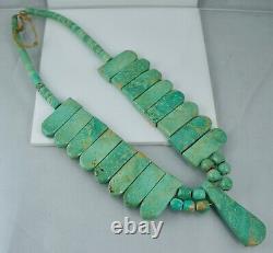 Big Early Santo Domingo Heishi Turquoise Native American Necklace Pawn Vintage 3