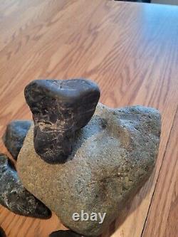 Black Jade Cougar Native American Indian Stone Effigy RockArt, Artifacts, Tools