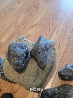 Black Jade Cougar Native American Indian Stone Effigy RockArt, Artifacts, Tools