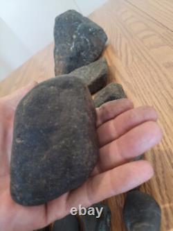 Black Jade Dino Native American Face Stone Effigy Rock Art, Artifacts, Tools