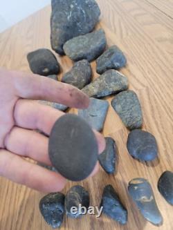 Black Jade Dino Native American Face Stone Effigy Rock Art, Artifacts, Tools