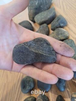 Black Jade Dino Native American Face Stone Effigy Rock Art, Artifacts, Tools