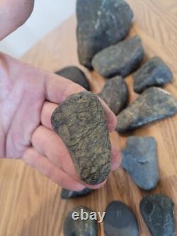 Black Jade Dino Native American Face Stone Effigy Rock Art, Artifacts, Tools