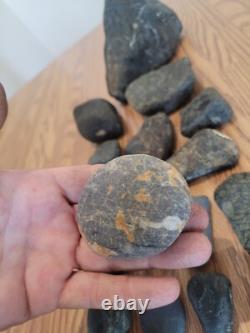 Black Jade Dino Native American Face Stone Effigy Rock Art, Artifacts, Tools