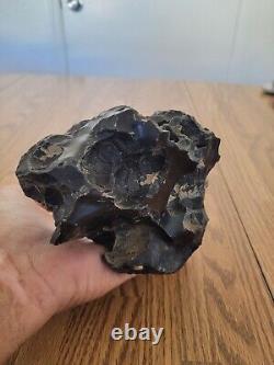 Black Obsidian Effigy Scraper Native American Stone Rock Art, Artifacts, Tools