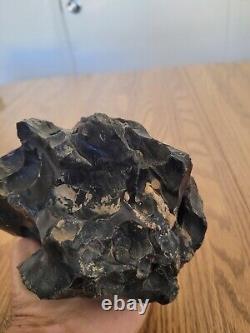 Black Obsidian Effigy Scraper Native American Stone Rock Art, Artifacts, Tools