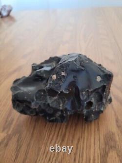 Black Obsidian Effigy Scraper Native American Stone Rock Art, Artifacts, Tools