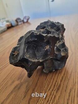 Black Obsidian Effigy Scraper Native American Stone Rock Art, Artifacts, Tools