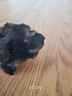 Black Obsidian Tomahawk Native American Stone Effigy Rock Art, Artifacts, Tools