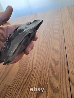 Black Obsidian Tomahawk Native American Stone Effigy Rock Art, Artifacts, Tools