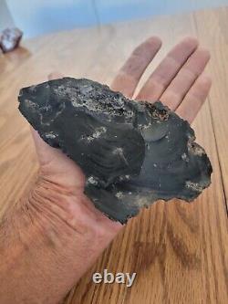 Black Obsidian Tomahawk Native American Stone Effigy Rock Art, Artifacts, Tools