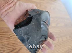 Black/Red Obsidian Hand Axe Native American Stone Rock Art, Artifacts, Tools