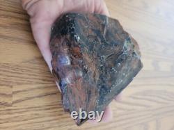 Black/Red Obsidian Hand Axe Native American Stone Rock Art, Artifacts, Tools