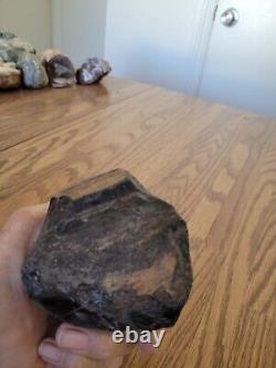 Black & Red Obsidian Native American Stone Effigy Rock Art, Artifacts, Tools