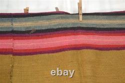 Blanket early native american narrow loom stiped wool 59x82 antique 19th c