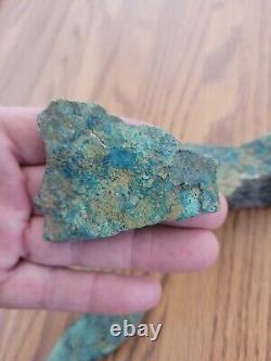 Blue & Gold Fish Native American Stone Effigy Rock Art, Artifacts, Tools