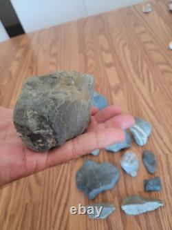 Blue/Gray Deer Head Native American Stone Effigy Rock Art, Artifacts, Tools
