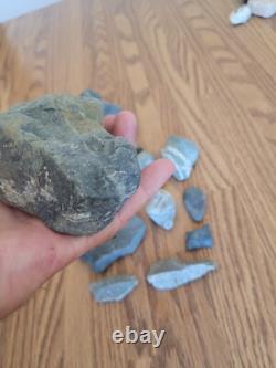 Blue/Gray Deer Head Native American Stone Effigy Rock Art, Artifacts, Tools