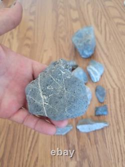 Blue/Gray Deer Head Native American Stone Effigy Rock Art, Artifacts, Tools