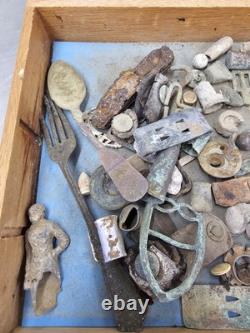 Box Of Civil War and other Artifacts found while metal detecting in virginia
