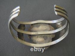 COLLECTIBLE Early DON LUCAS Southwestern Turquoise Sterling Silver Leaf Bracelet