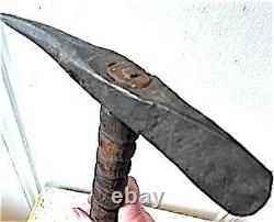 Ca. 1830-1850 NATIVE AMERICAN WARRIOR SPIKE TOMAHAWK. EARLY HAFT. GUARANTEED