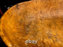 Circa 1750s Eastern Native American Woodland Indian Burl Bowl Very Early Example