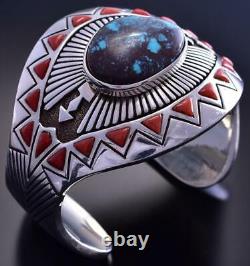 Collectable Silver & Bisbee Turquoise Navajo Bracelet by Jay Livingston C1915M