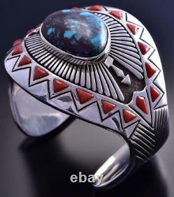 Collectable Silver & Bisbee Turquoise Navajo Bracelet by Jay Livingston C1915M