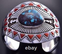 Collectable Silver & Bisbee Turquoise Navajo Bracelet by Jay Livingston C1915M