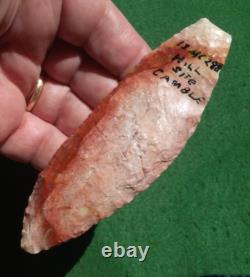 Colorful 5-1/16 Early Archaic Knife Blade Authentic Nebraska Arrowhead
