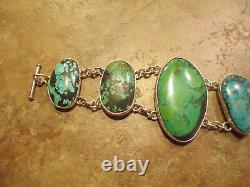 DYNAMITE Vintage Native American Sterling PREMIUM Turquoise LINK Bracelet