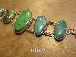 DYNAMITE Vintage Native American Sterling PREMIUM Turquoise LINK Bracelet