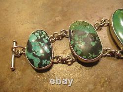 DYNAMITE Vintage Native American Sterling PREMIUM Turquoise LINK Bracelet