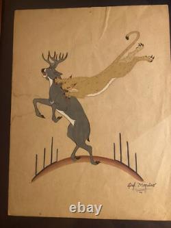 Delfico Moquino Zia Pueblo Native American Indian Early Original Painting? 1948