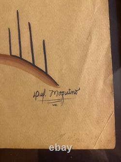 Delfico Moquino Zia Pueblo Native American Indian Early Original Painting? 1948