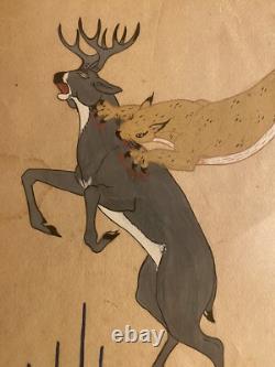 Delfico Moquino Zia Pueblo Native American Indian Early Original Painting? 1948