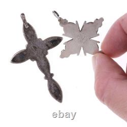 Dishta Zuni and other Native American Sterling silver cross pendant