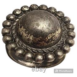 EARLY 1900'S VINTAGE NAVAJO NATIVE AMERICAN JEWELRY SILVER BALL RING OLDsz6