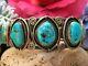 Early 1950s Old Pawn Native American Navajo Turquoise Sterling Cuff Bracelet Wow