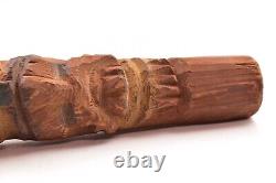EARLY Antique Northwest Coast Carved Wood Totem Pole Native American Vintage 15