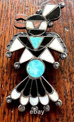 EARLY FRANK VACIT THUNDERBIRD bolo turquoise multi-stone CG WALLACE ERA ZUNI