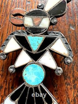 EARLY FRANK VACIT THUNDERBIRD bolo turquoise multi-stone CG WALLACE ERA ZUNI