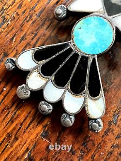 EARLY FRANK VACIT THUNDERBIRD bolo turquoise multi-stone CG WALLACE ERA ZUNI