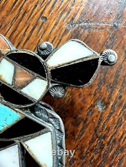 EARLY FRANK VACIT THUNDERBIRD bolo turquoise multi-stone CG WALLACE ERA ZUNI