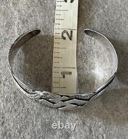 EARLY FRED HARVEY ERA Navajo WHIRLING LOG RATTLESNAKE Sterling Silver Bracelet