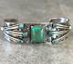 Early Fred Harvey Navajo Whirling Log Eagle Feathers Turquoise Sterling Bracelet