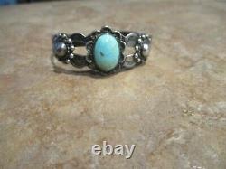 EARLY Fred Harvey Era Navajo INDIAN HANDMADE Silver Turquoise Concho Bracelet